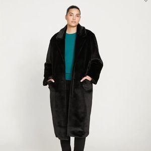 Universal Standard Holmes faux fur shearling coat black XS (equivalent to 10/12)